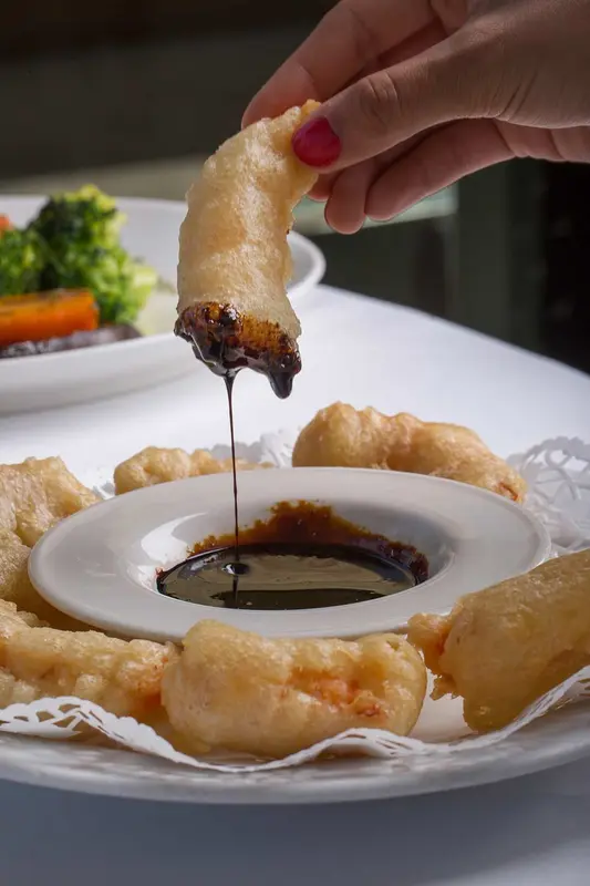 Gambas rebozadas en tempura