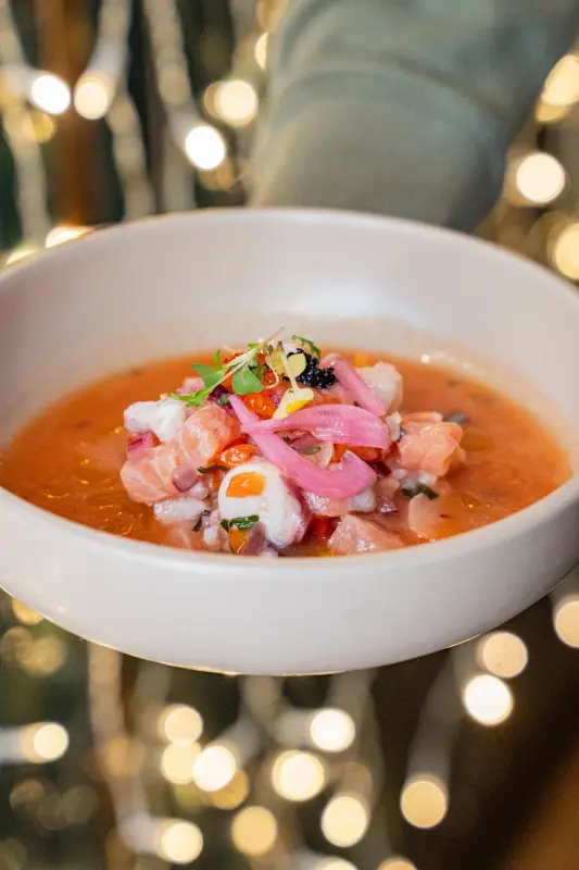 Abanic style mixed seafood ceviche