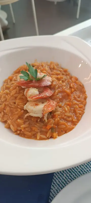 Orzo con gambas