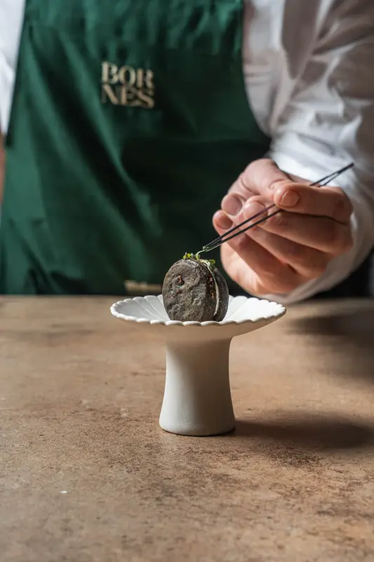 Oreo de figa, sobrassada i formatge de maó